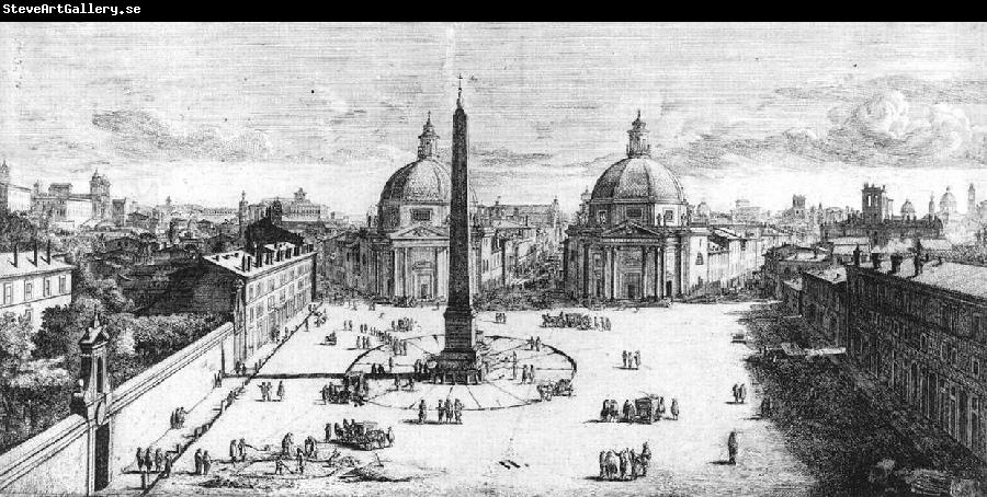 WITTEL, Caspar Andriaans van View of the Piazza del Popolo, Rome